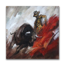 Modern Spanish Canvas Wall Art Abstract Hand-painted Bullfighting Oil Painting